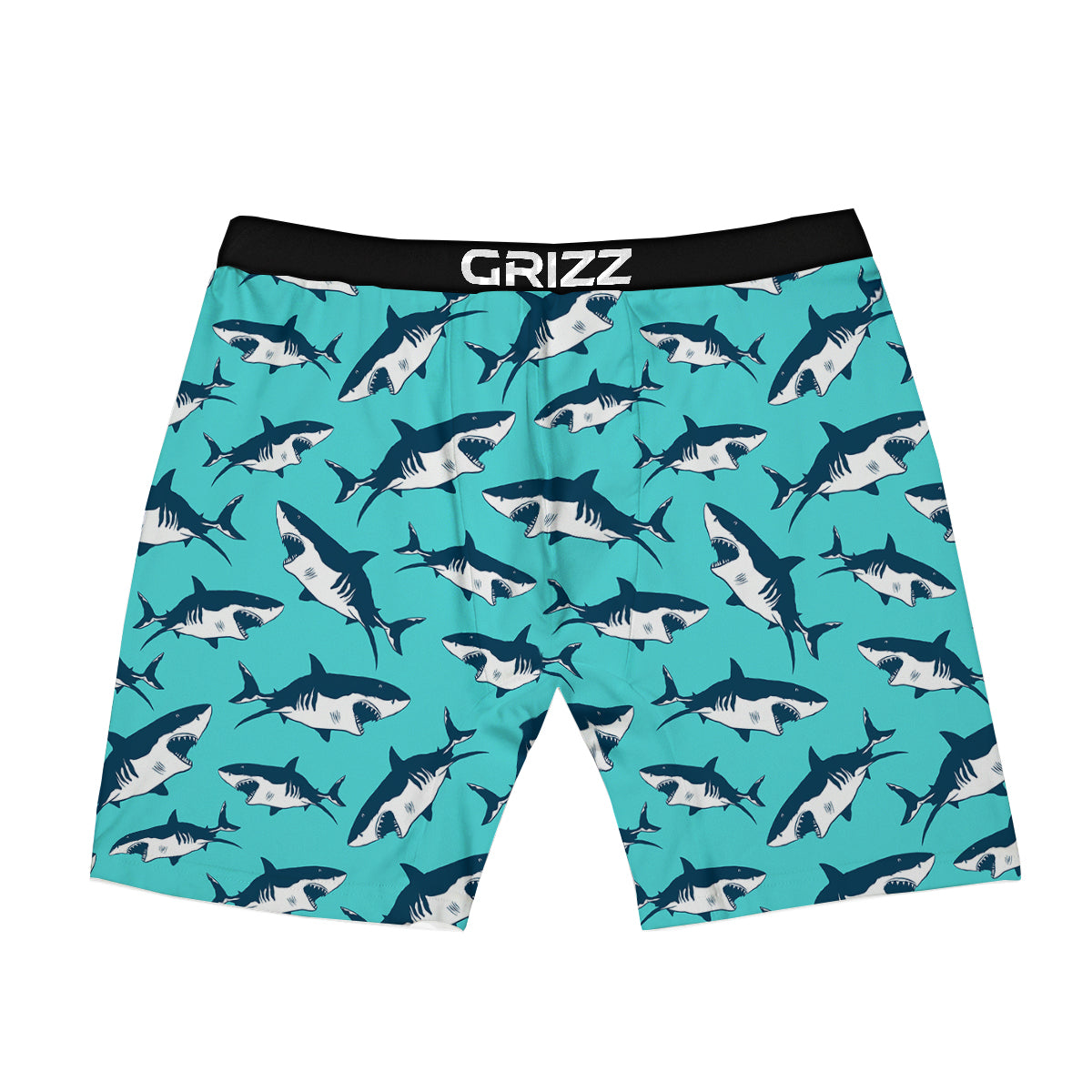 Shark Blue Print Pattern Boxer Briefs-grizzshop