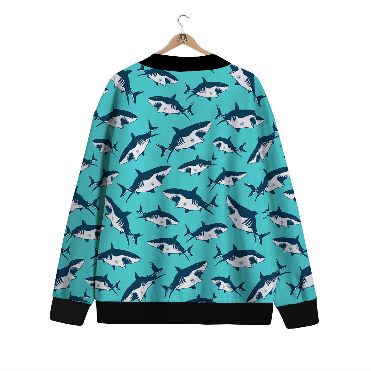 Shark Blue Print Pattern Cardigan-grizzshop
