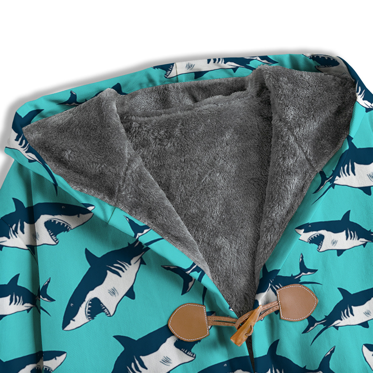 Shark Blue Print Pattern Men's Windbreaker Jacket-grizzshop