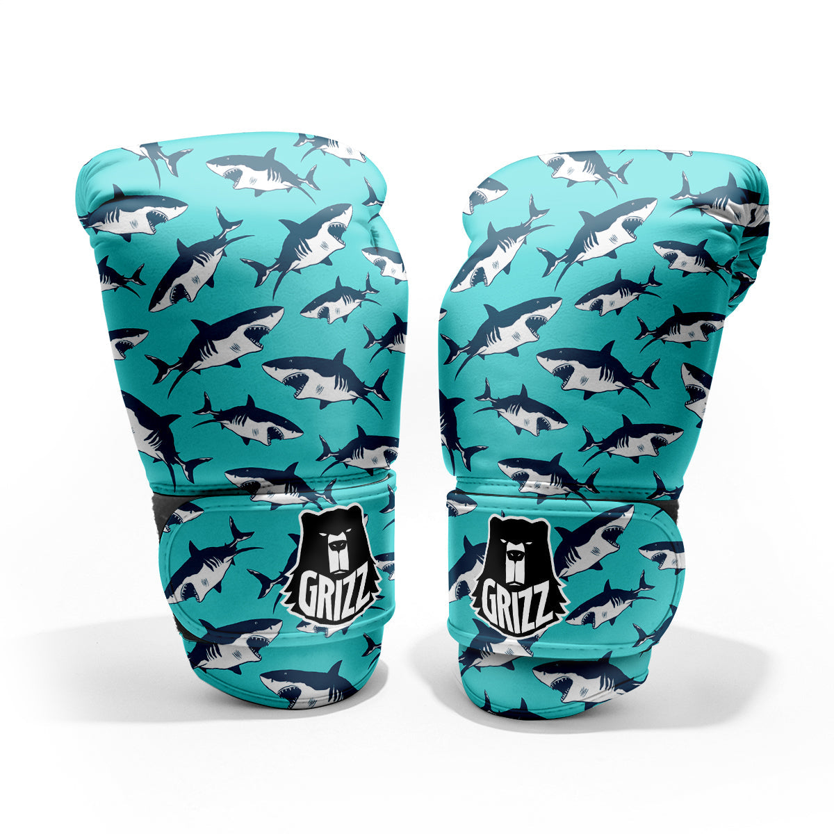 Shark Blue Print Pattern Pro Boxing Glove