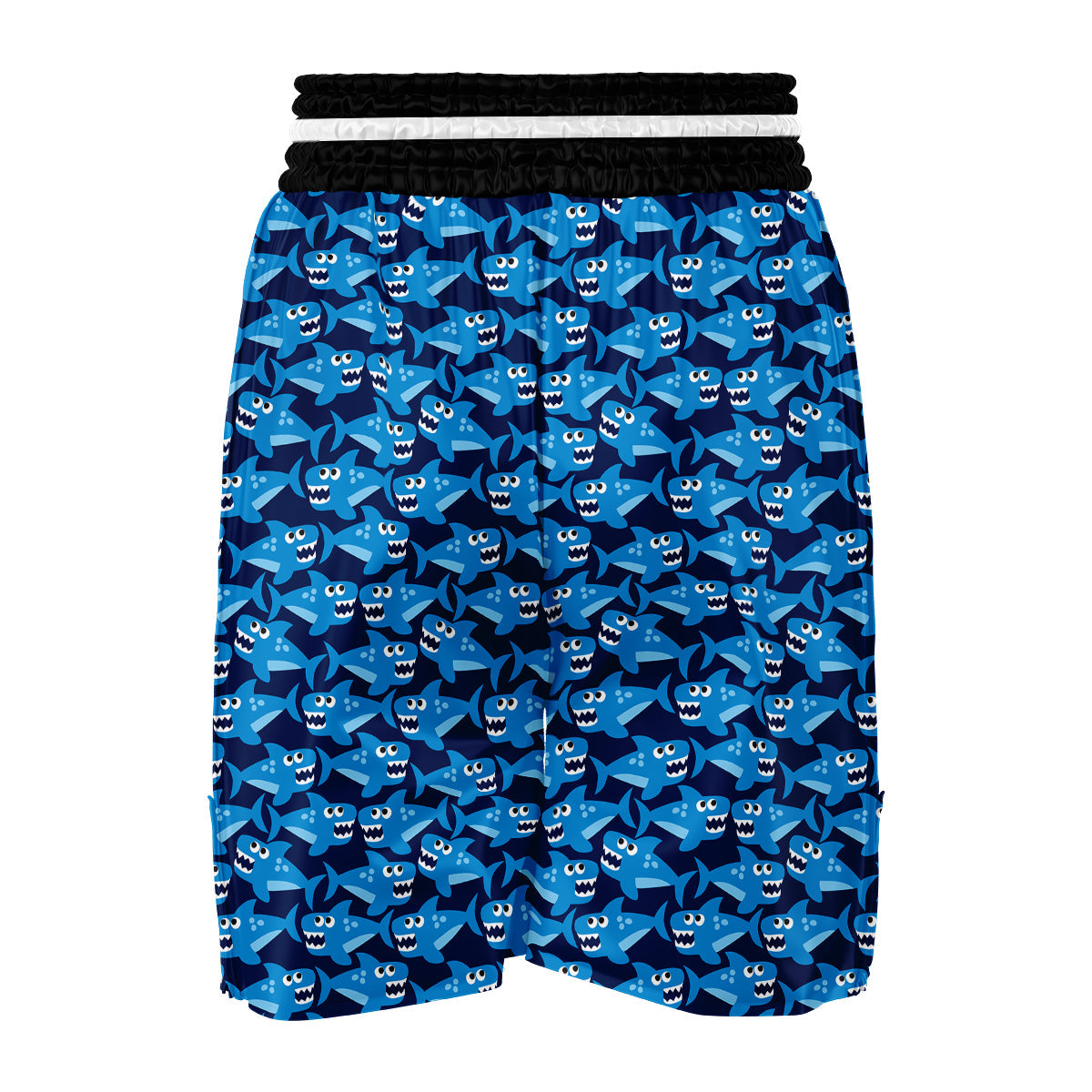 Shark Circling Cartoon Pattern Print Boxing Shorts-grizzshop