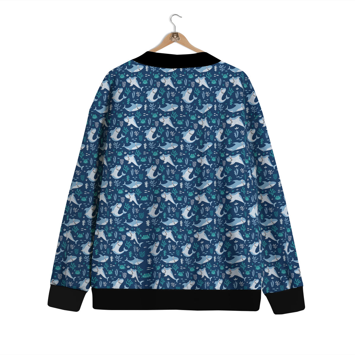 Shark Cute Print Pattern Cardigan-grizzshop