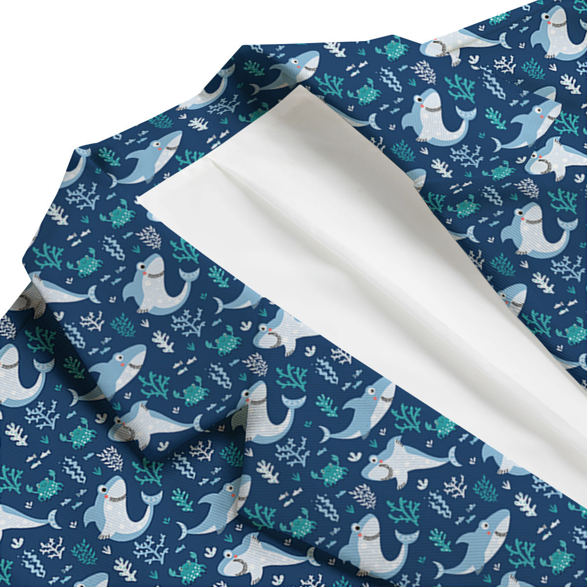 Shark Cute Print Pattern Men's Blazer-grizzshop