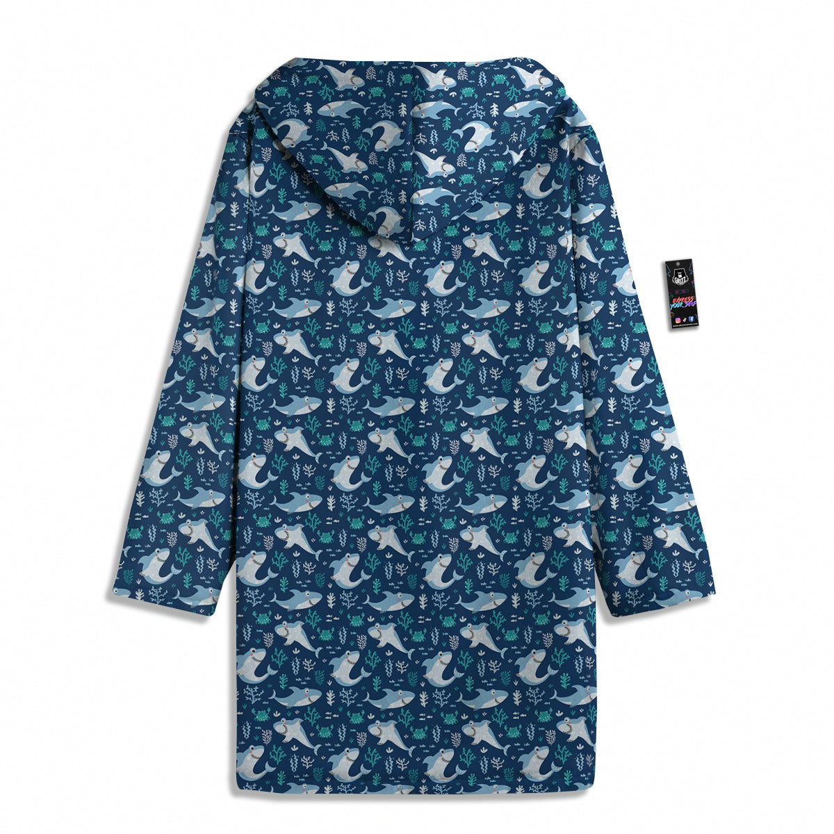 Shark Cute Print Pattern Men's Windbreaker Jacket-grizzshop