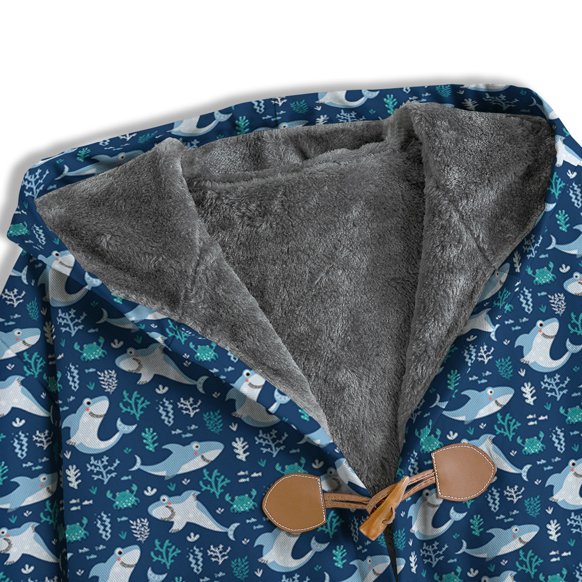 Shark Cute Print Pattern Men's Windbreaker Jacket-grizzshop