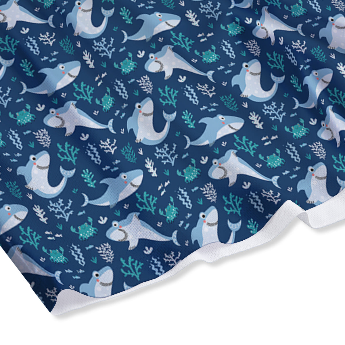 Shark Cute Print Pattern Mesh Shorts