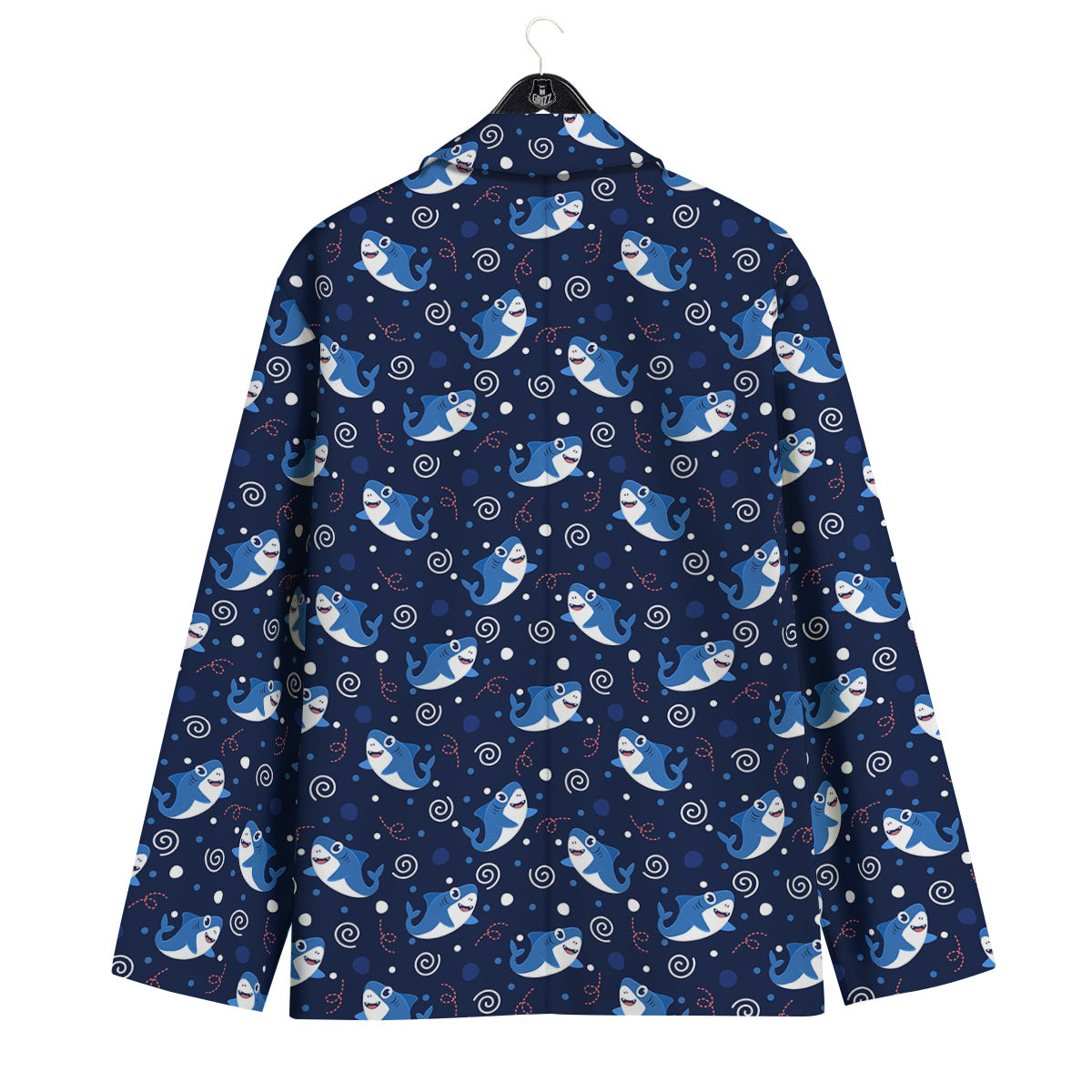 Shark Cute White Print Pattern Men's Sport Coat-grizzshop