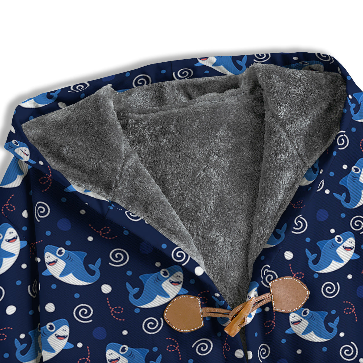 Shark Cute White Print Pattern Men's Windbreaker Jacket-grizzshop