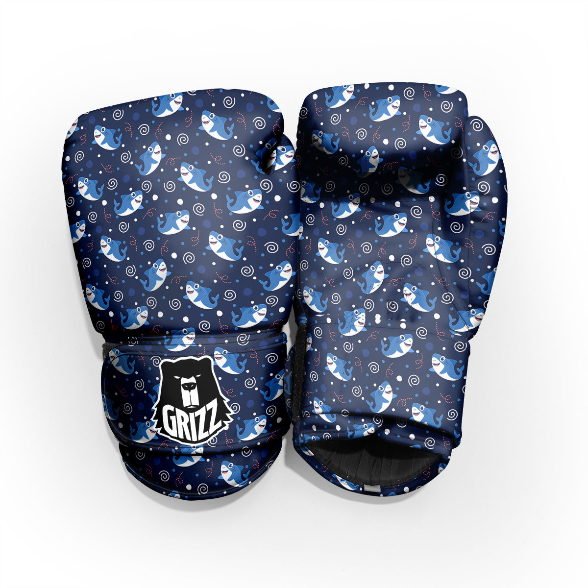 Shark Cute White Print Pattern Pro Boxing Glove
