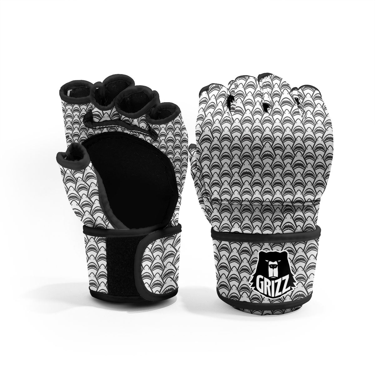 Shark Doodle Print Pattern MMA Gloves-grizzshop