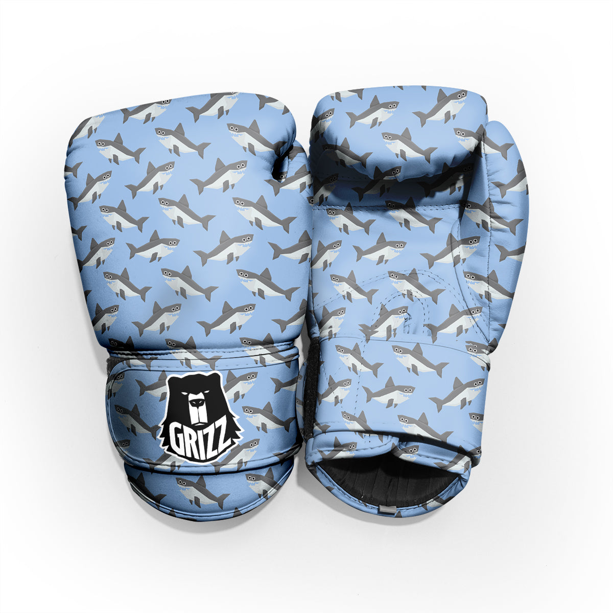 Shark Grey And White Print Pattern Pro Boxing Glove