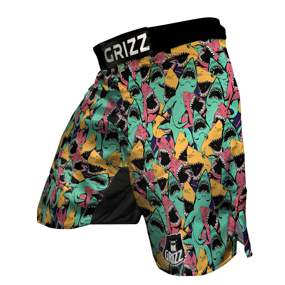 Shark Print Pattern MMA Shorts-grizzshop