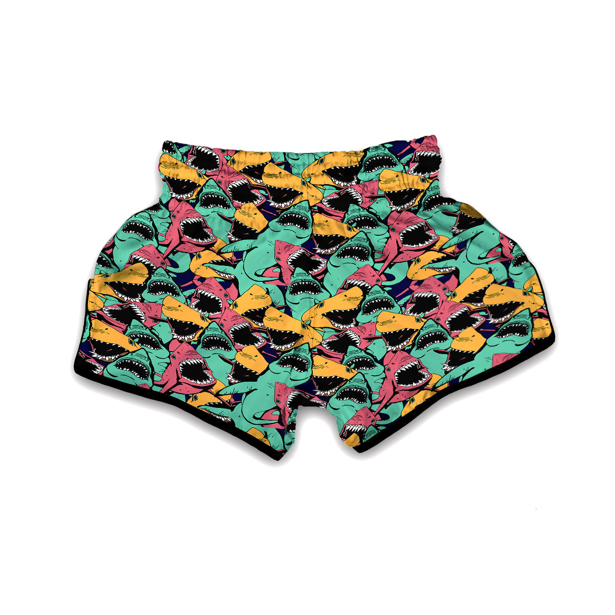 Shark Print Pattern Muay Thai Boxing Shorts-grizzshop