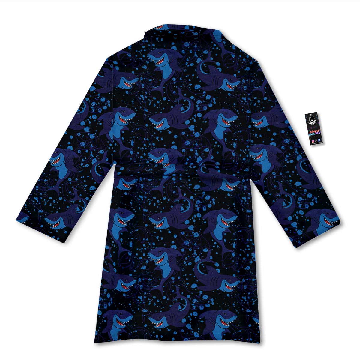 Shark Smiley Print Pattern Bathrobe-grizzshop