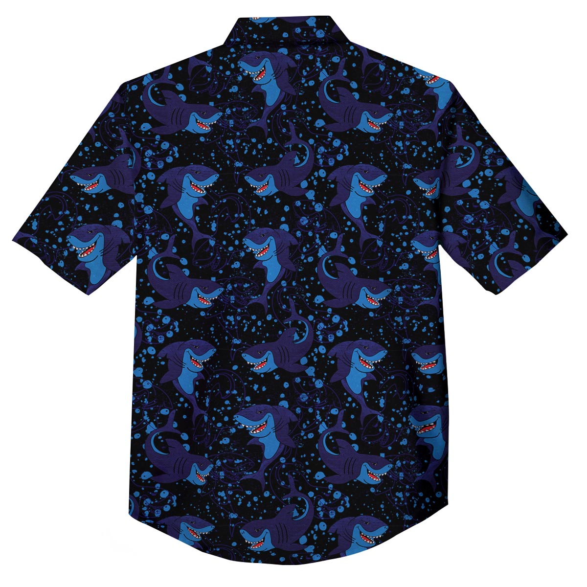Shark Smiley Print Pattern Button Up Shirt-grizzshop