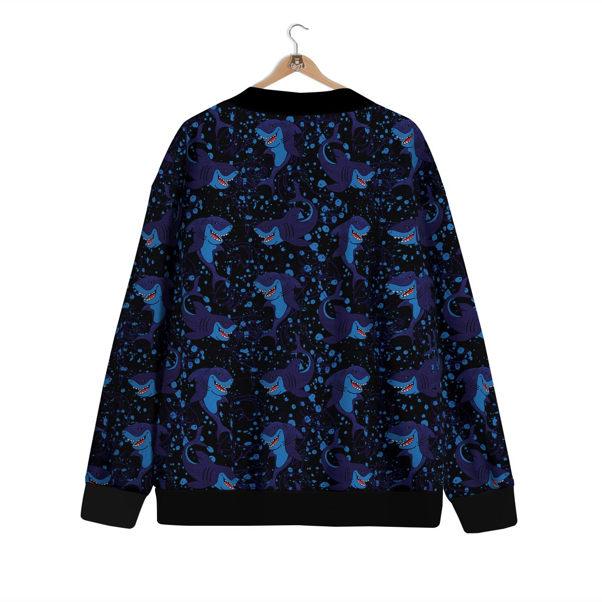 Shark Smiley Print Pattern Cardigan-grizzshop