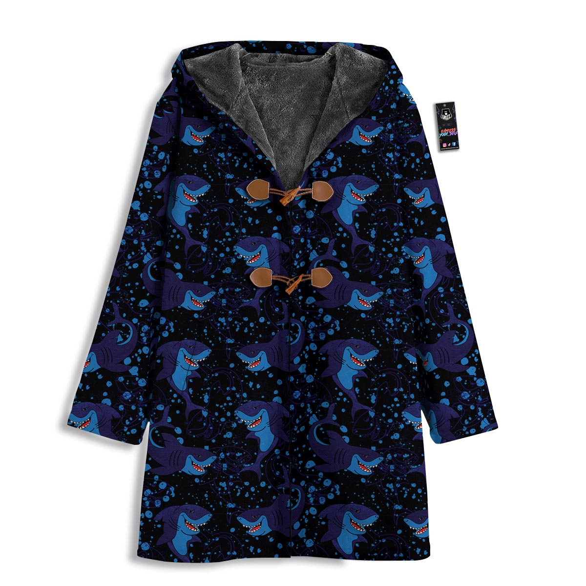 Shark Smiley Print Pattern Men's Windbreaker Jacket-grizzshop