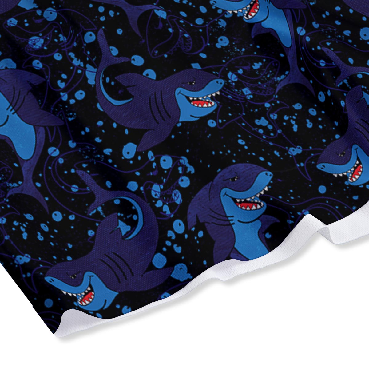 Shark Smiley Print Pattern Mesh Shorts