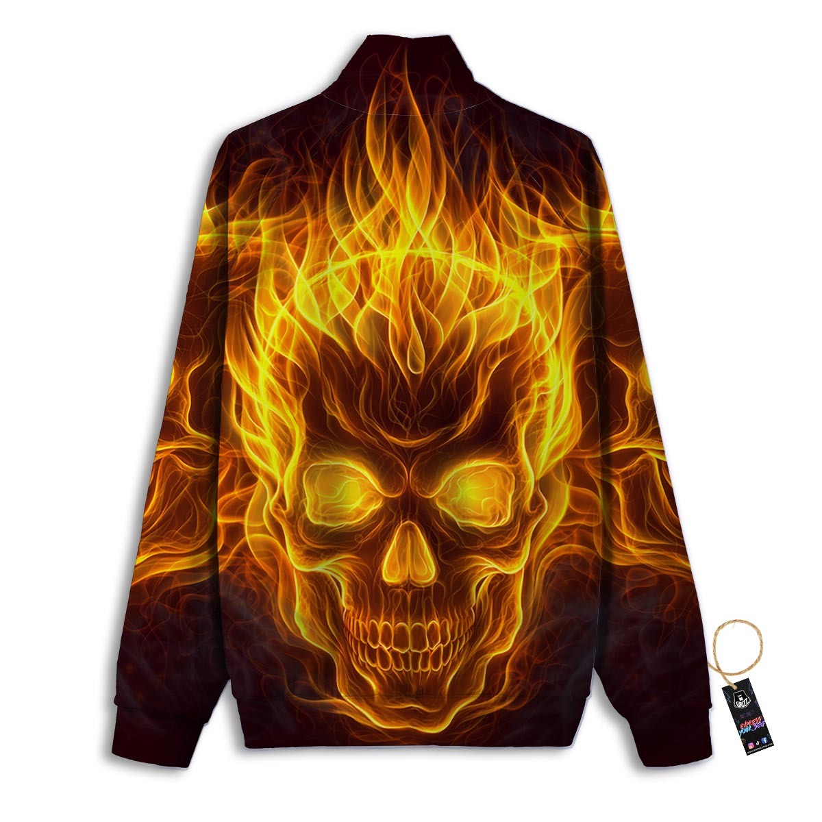 Shark Smiley Print Pattern Track Jacket-grizzshop