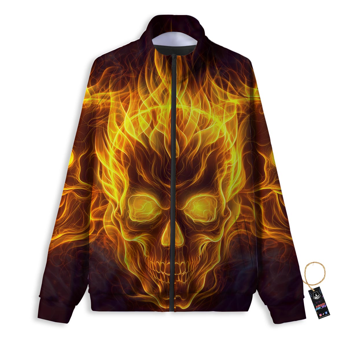 Shark Smiley Print Pattern Track Jacket-grizzshop