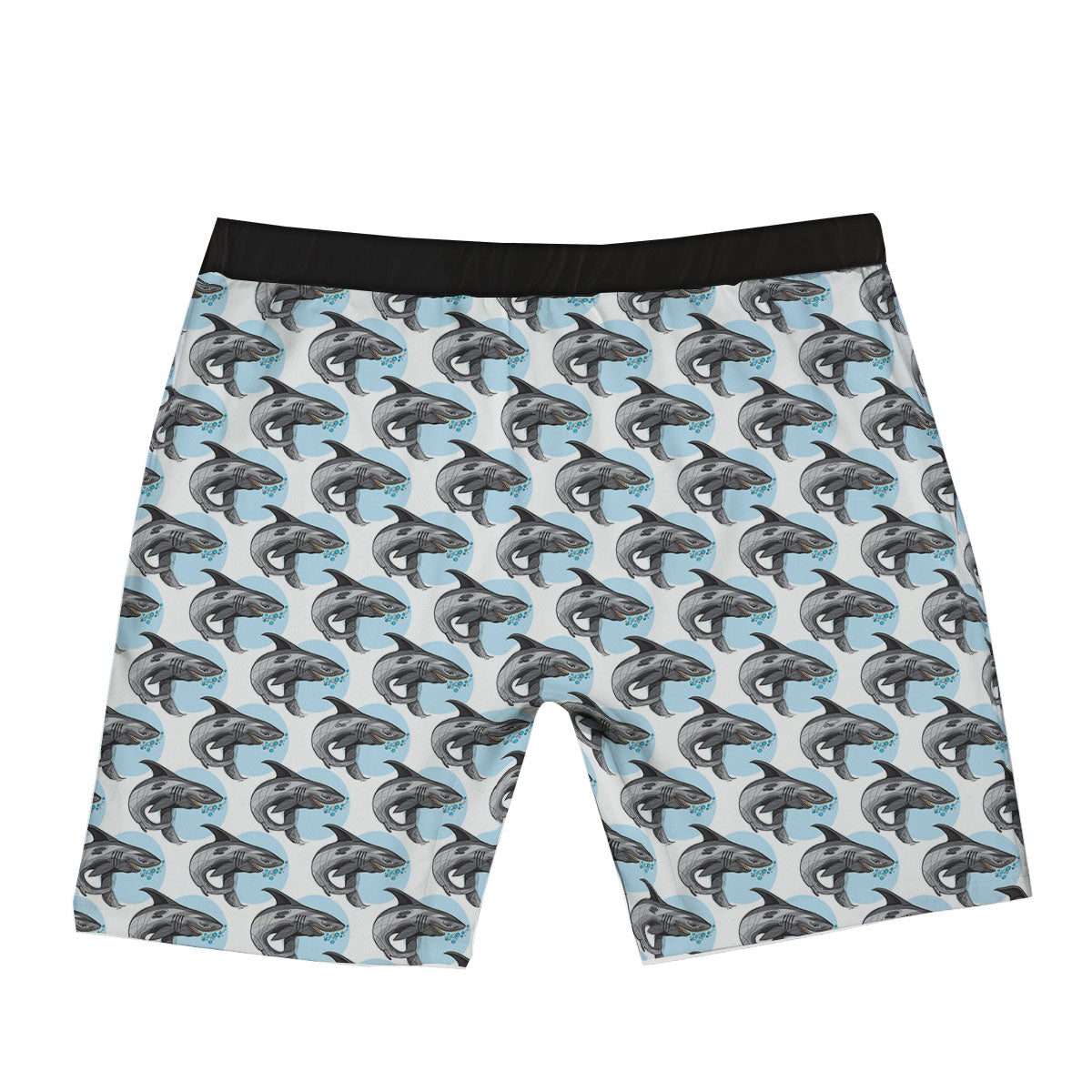 Shark White And Grey Print Pattern Boxer Briefs-grizzshop