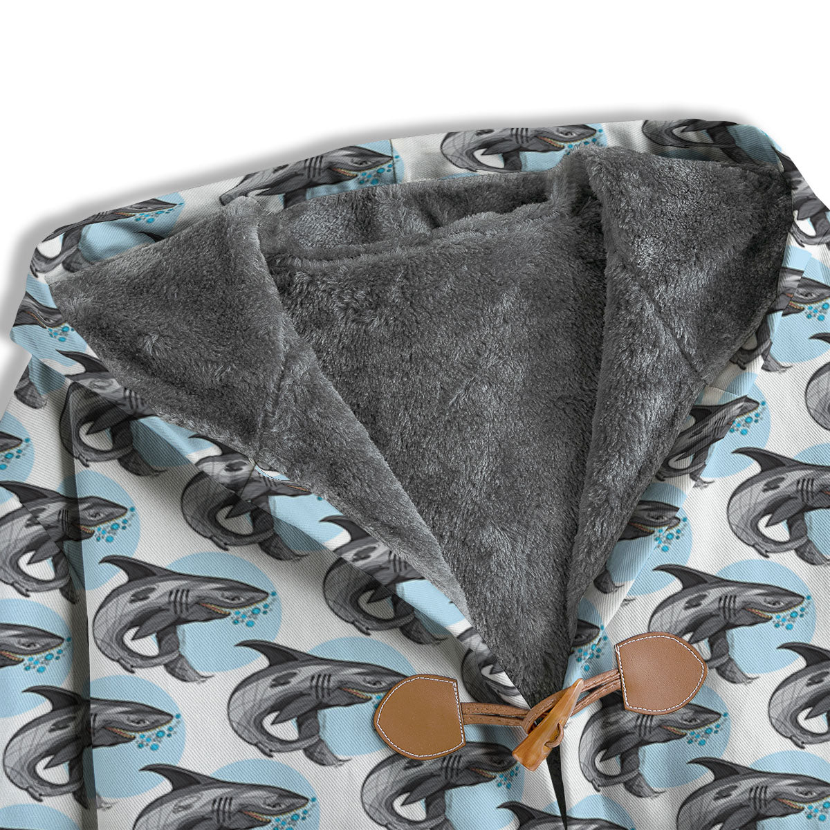 Shark White And Grey Print Pattern Men's Windbreaker Jacket-grizzshop