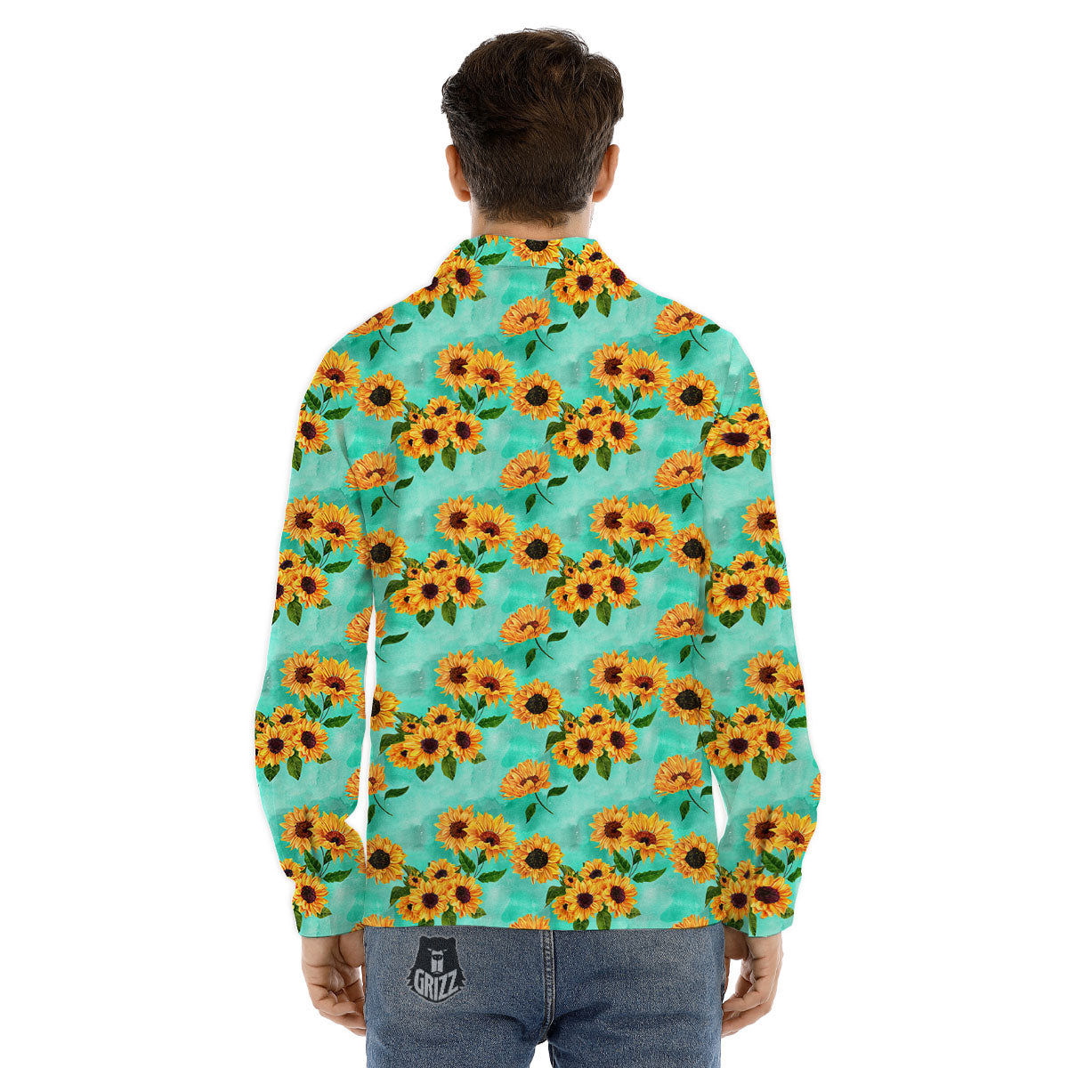 Sharks Underwater Tattoo Print Pattern Men's Dress Shirts-grizzshop