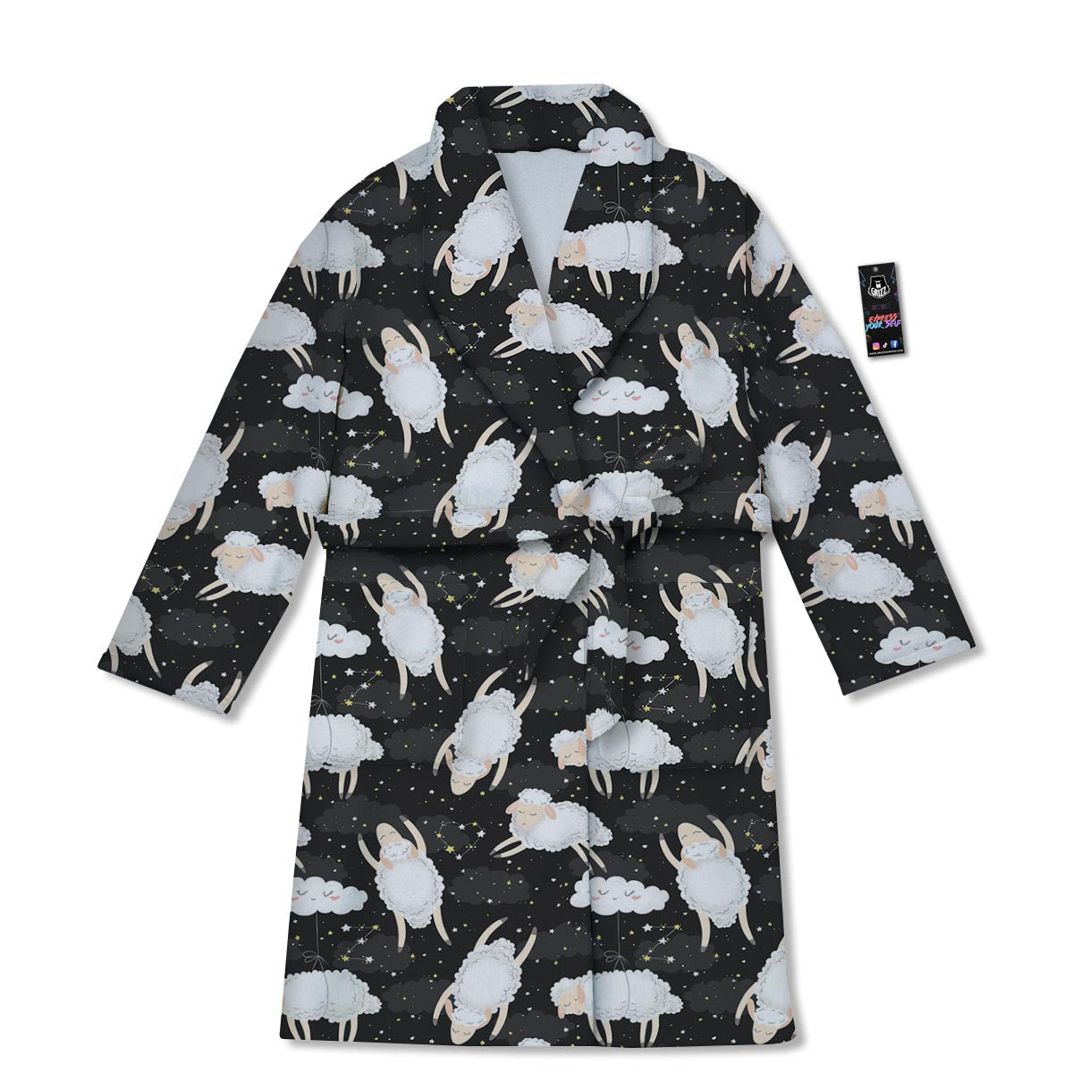 Sheep And Star Print Pattern Bathrobe-grizzshop