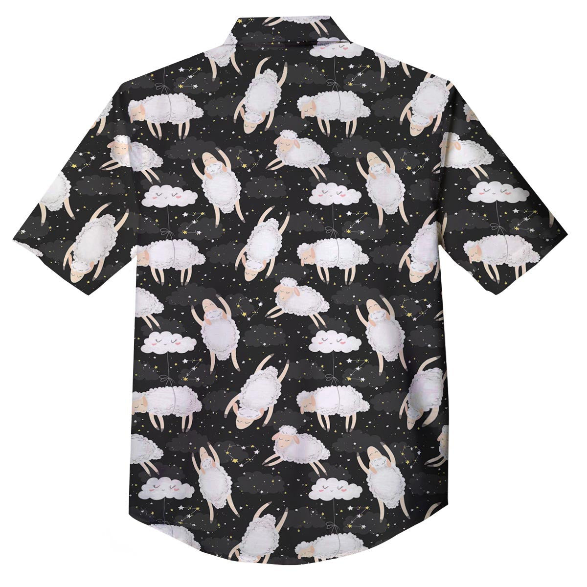 Sheep And Star Print Pattern Button Up Shirt-grizzshop