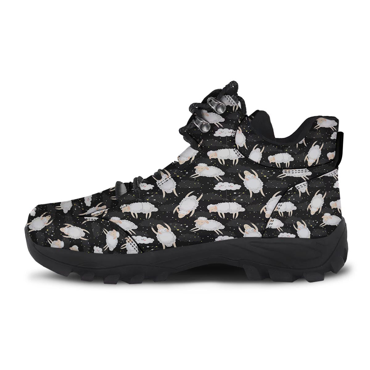 Sheep And Star Print Pattern Hiking Shoes-grizzshop