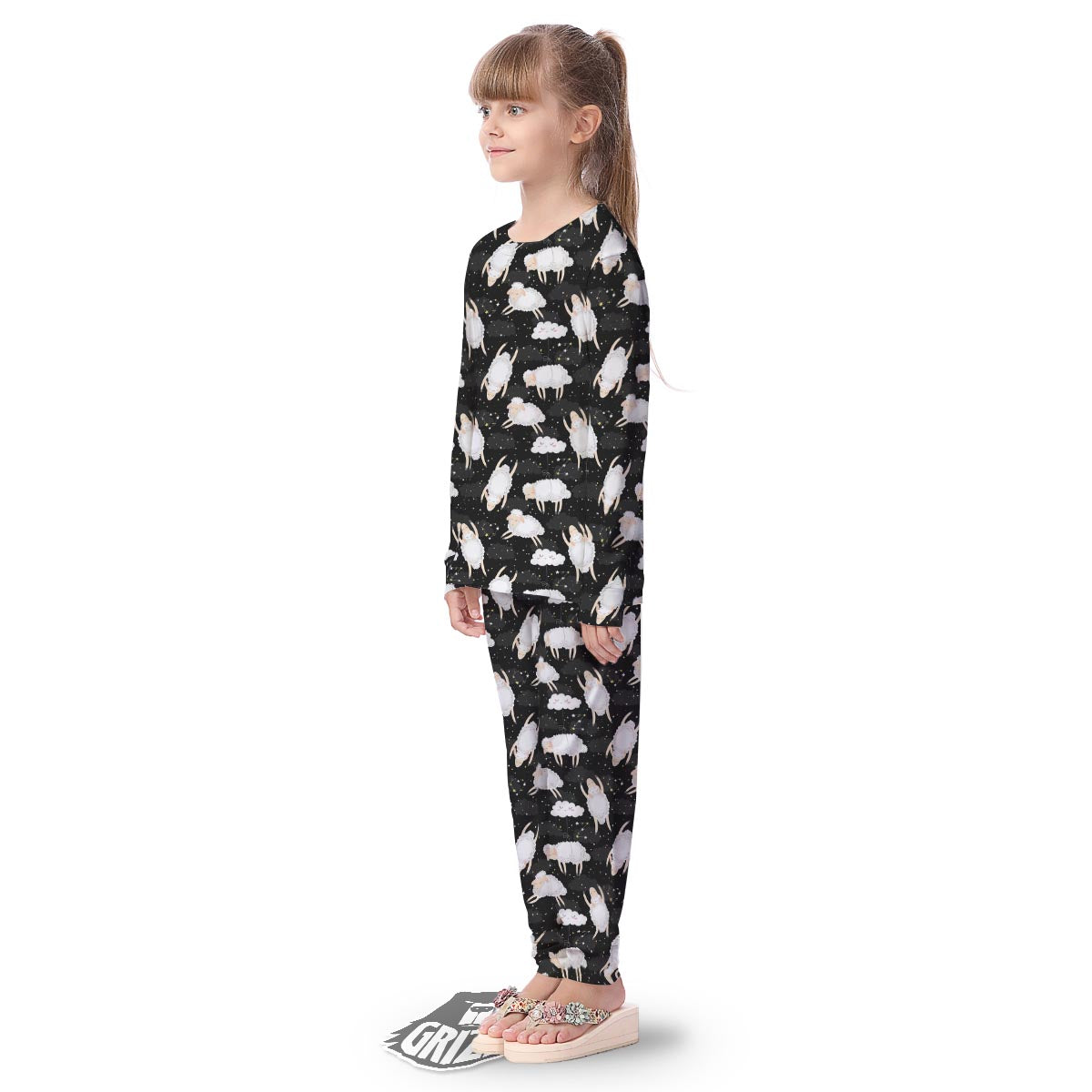 Sheep And Star Print Pattern Kid's Pajamas-grizzshop