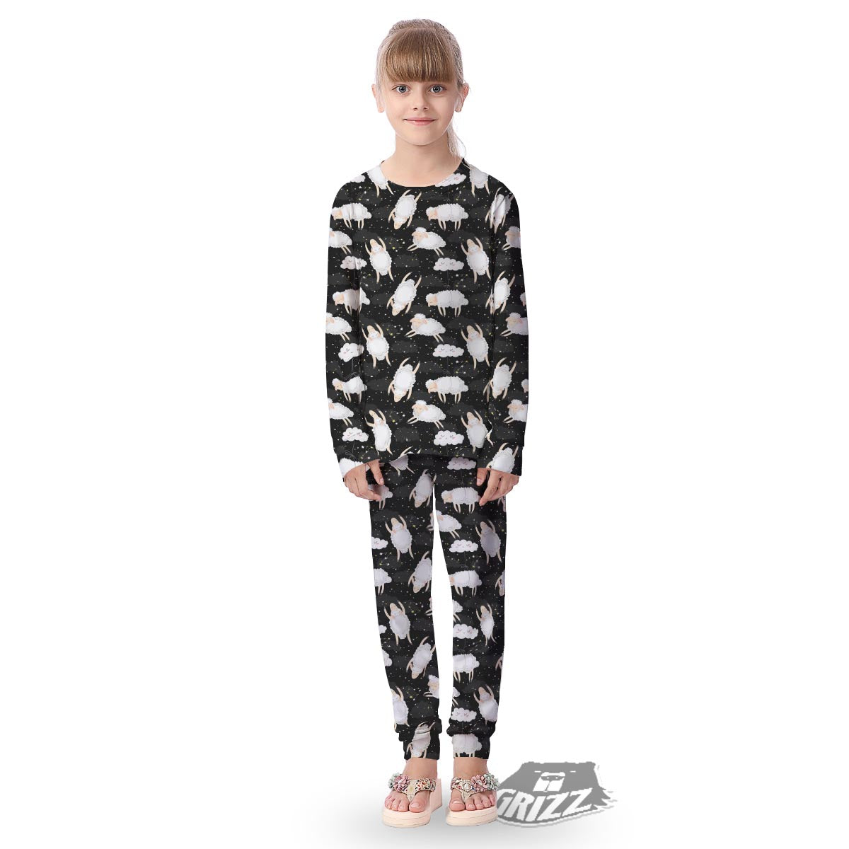 Sheep And Star Print Pattern Kid's Pajamas-grizzshop