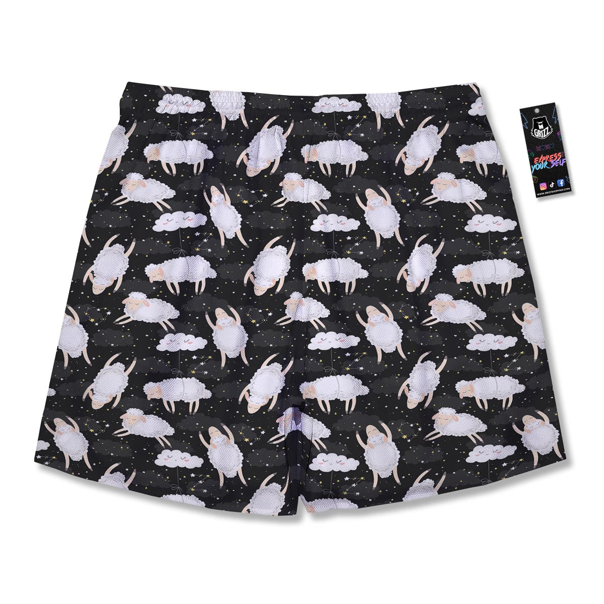 Sheep And Star Print Pattern Men's Running Shorts-grizzshop