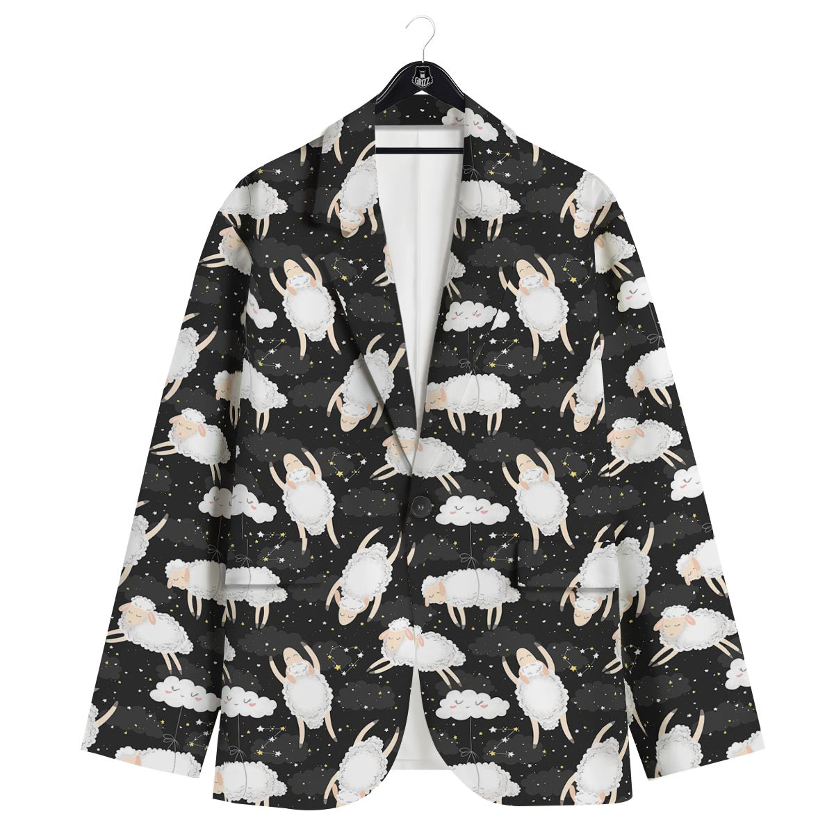 Sheep And Star Print Pattern Men's Sport Coat-grizzshop