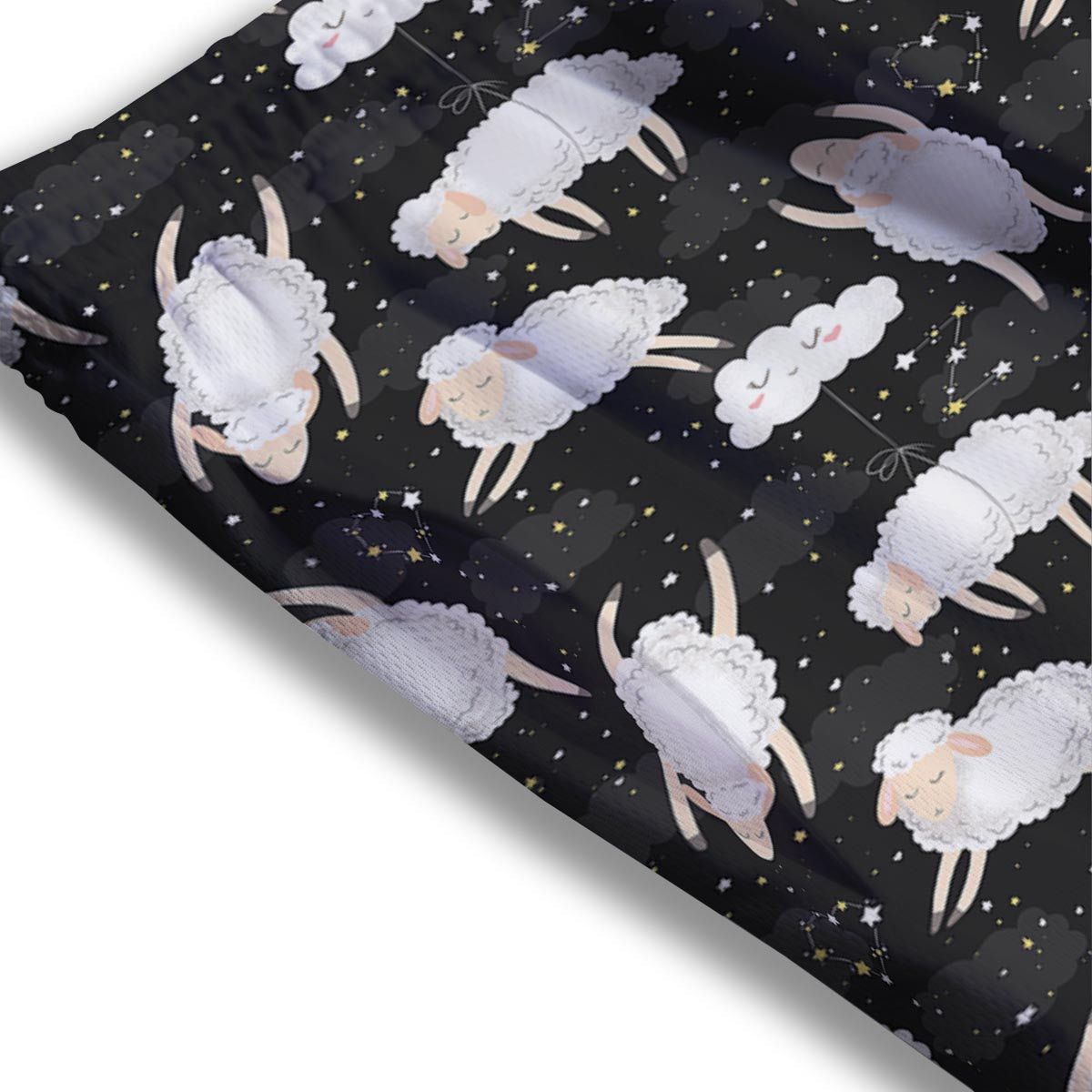 Sheep And Star Print Pattern Mesh Shorts