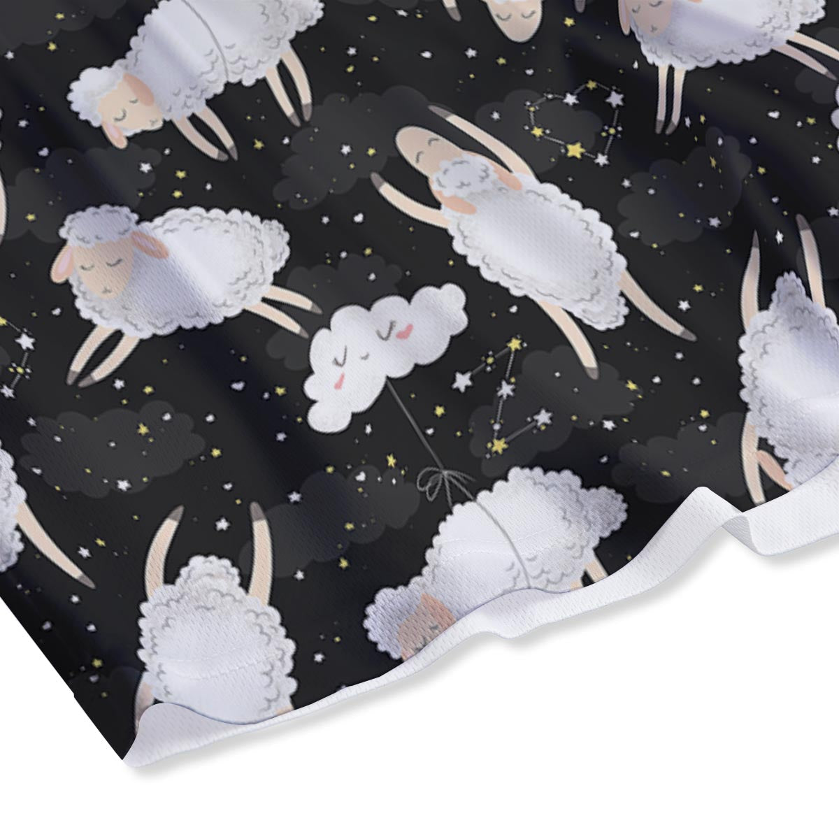 Sheep And Star Print Pattern Mesh Shorts