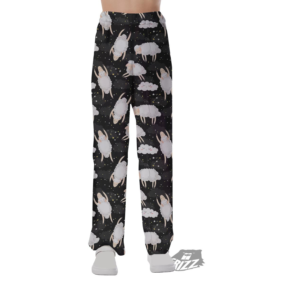 Sheep And Star Print Pattern Pajama Pants-grizzshop