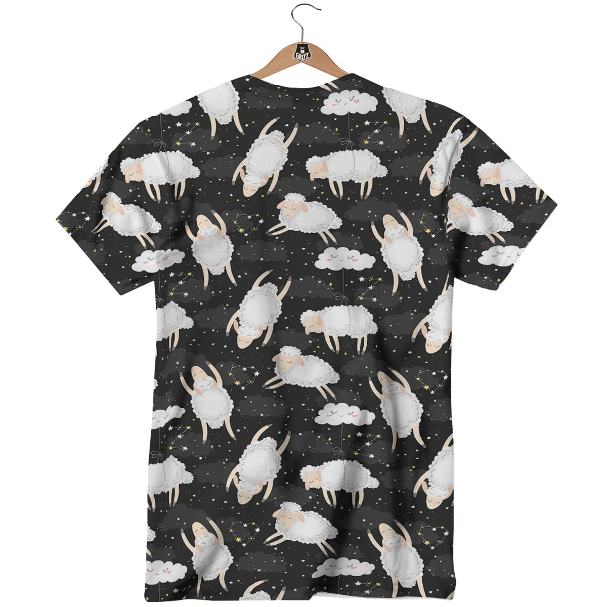 Sheep And Star Print Pattern T-Shirt-grizzshop