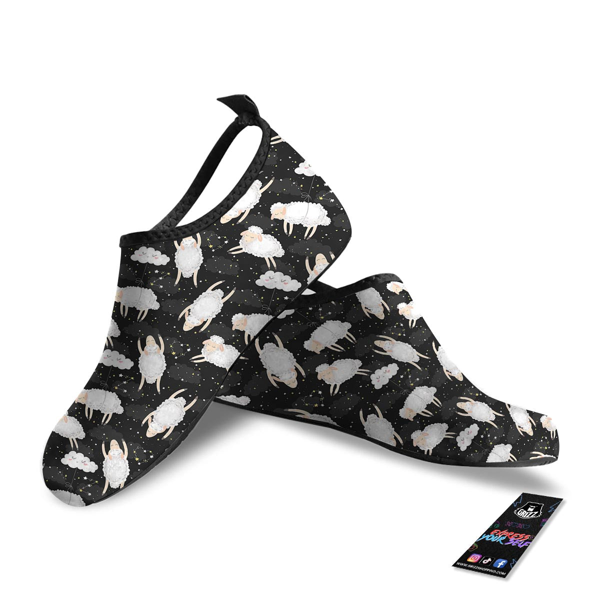 Sheep And Star Print Pattern Water Shoes-grizzshop