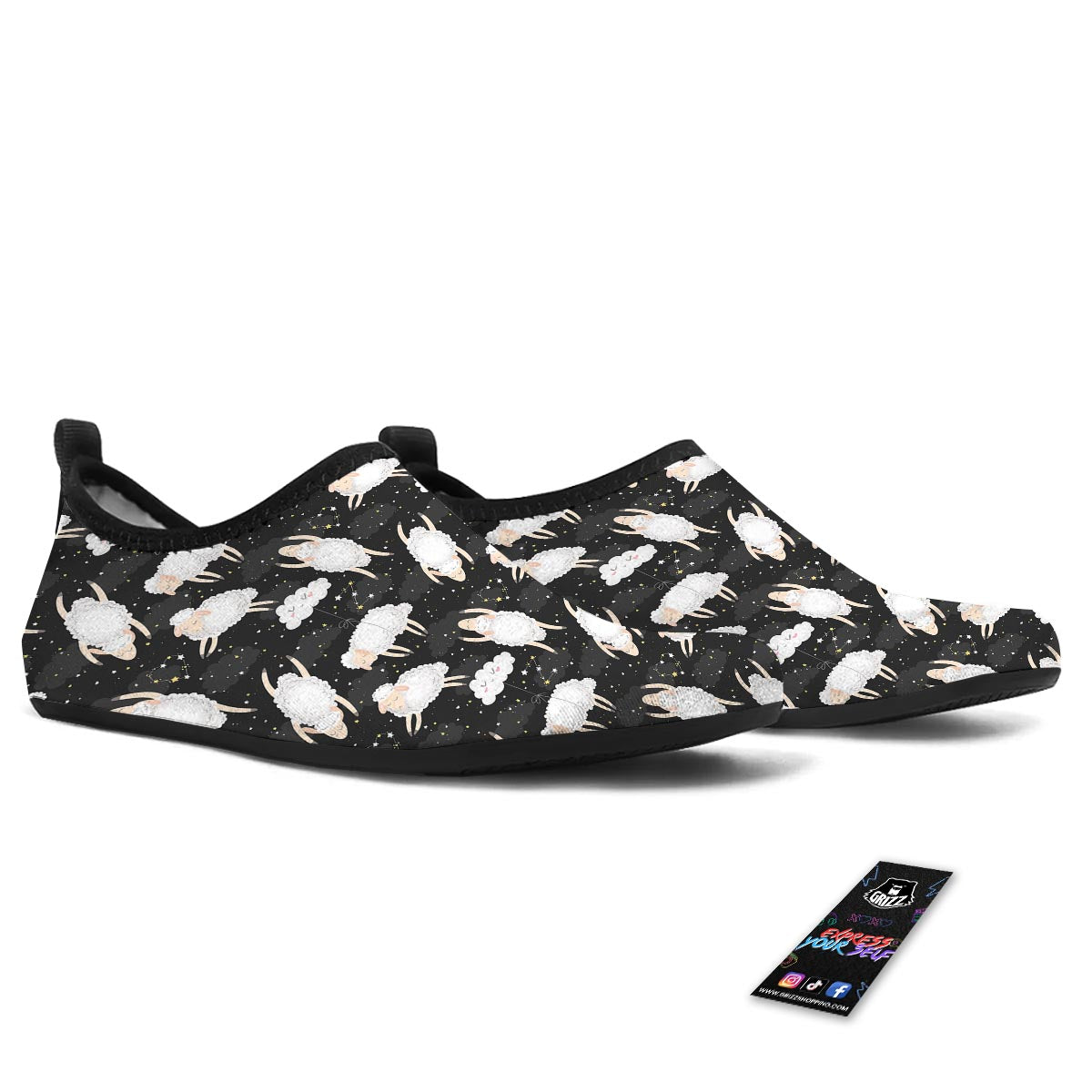 Sheep And Star Print Pattern Water Shoes-grizzshop