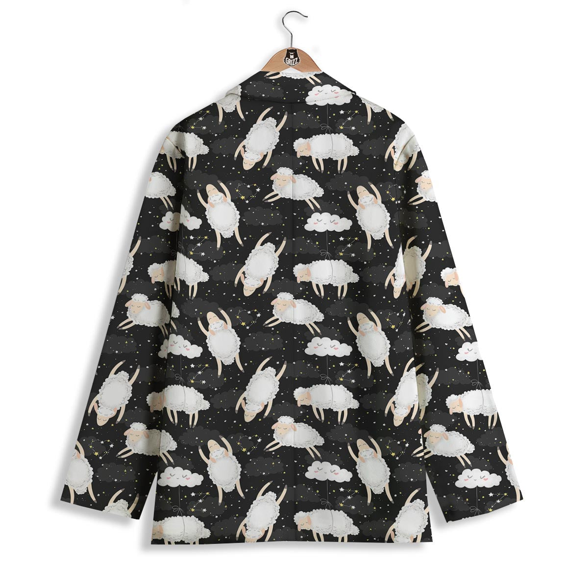 Sheep And Star Print Pattern Women's Blazer-grizzshop
