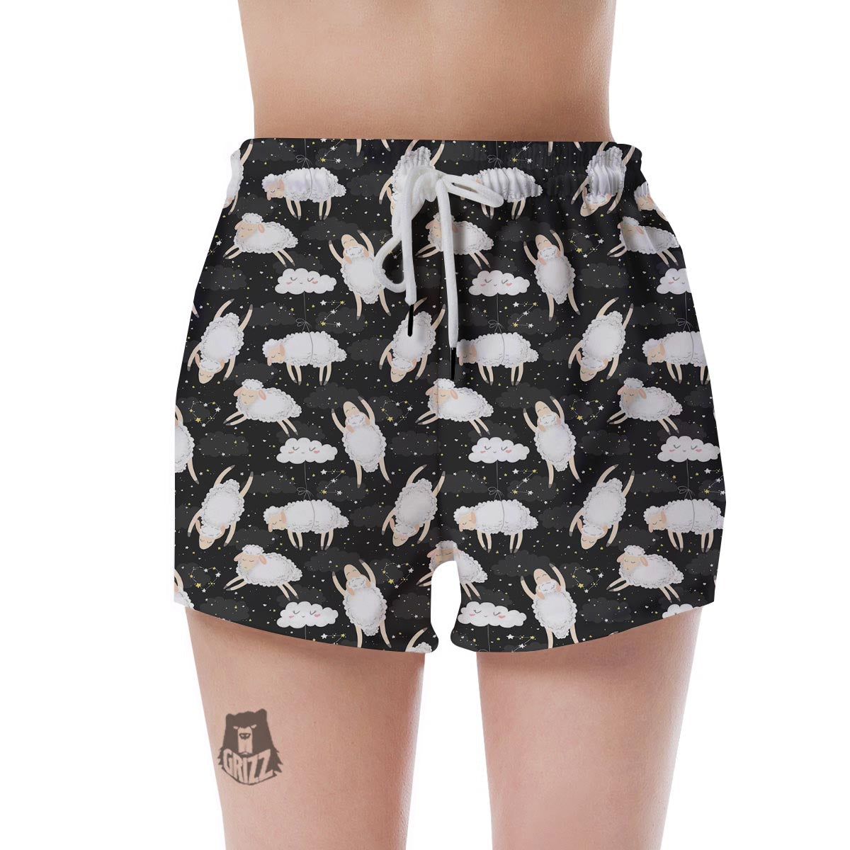 Sheep And Star Print Pattern Women's Shorts-grizzshop