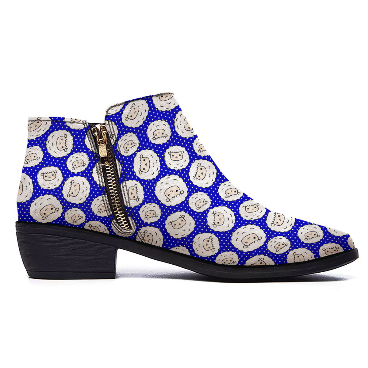 Sheep Cartoon Print Pattern Ankle Boots-grizzshop