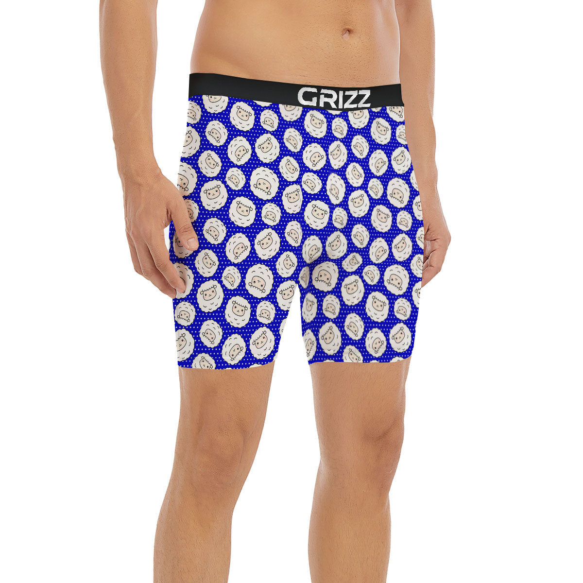 Sheep Cartoon Print Pattern Boxer Briefs-grizzshop