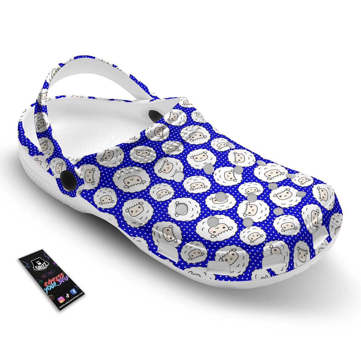 Sheep Cartoon Print Pattern Clog-grizzshop