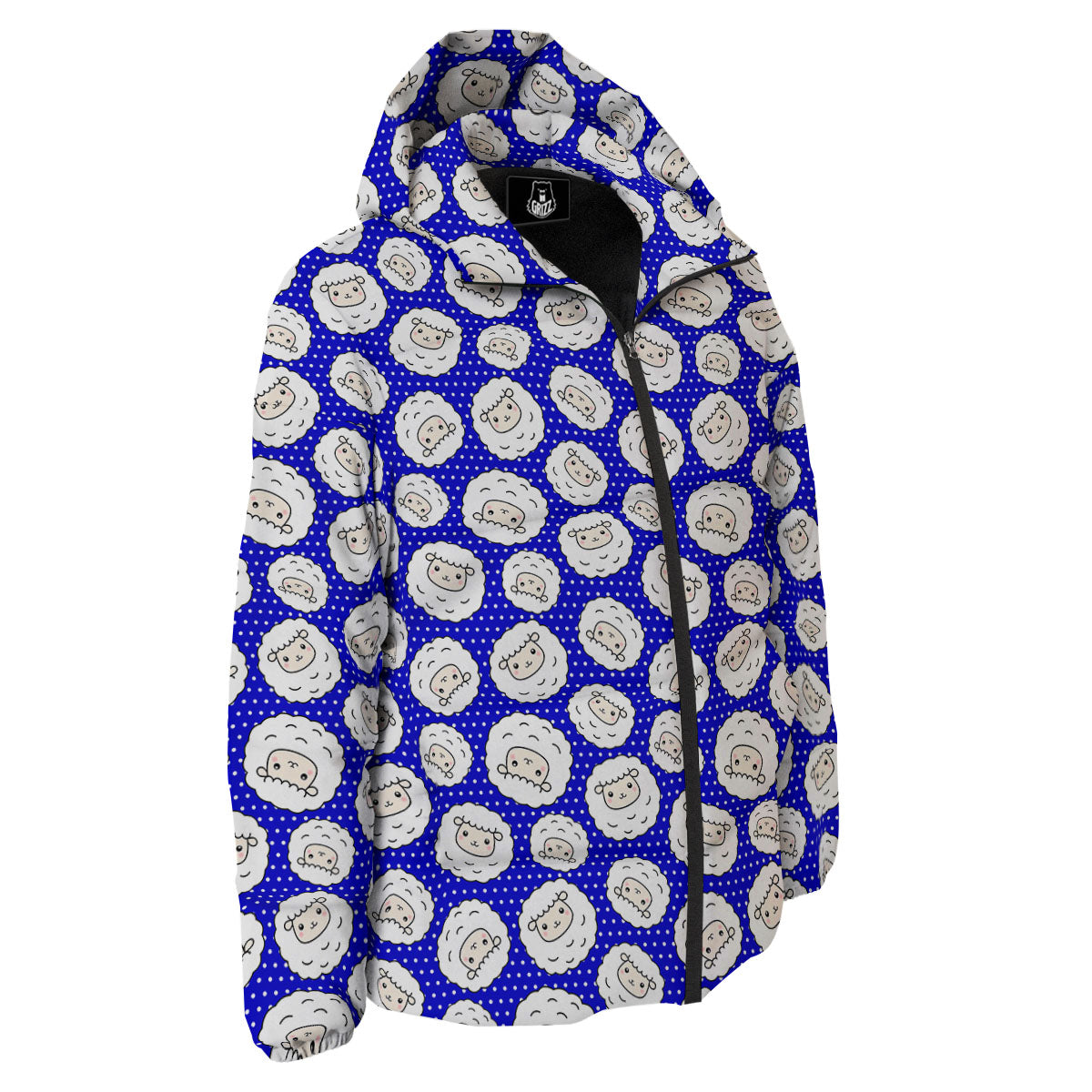 Sheep Cartoon Print Pattern Down Jacket-grizzshop