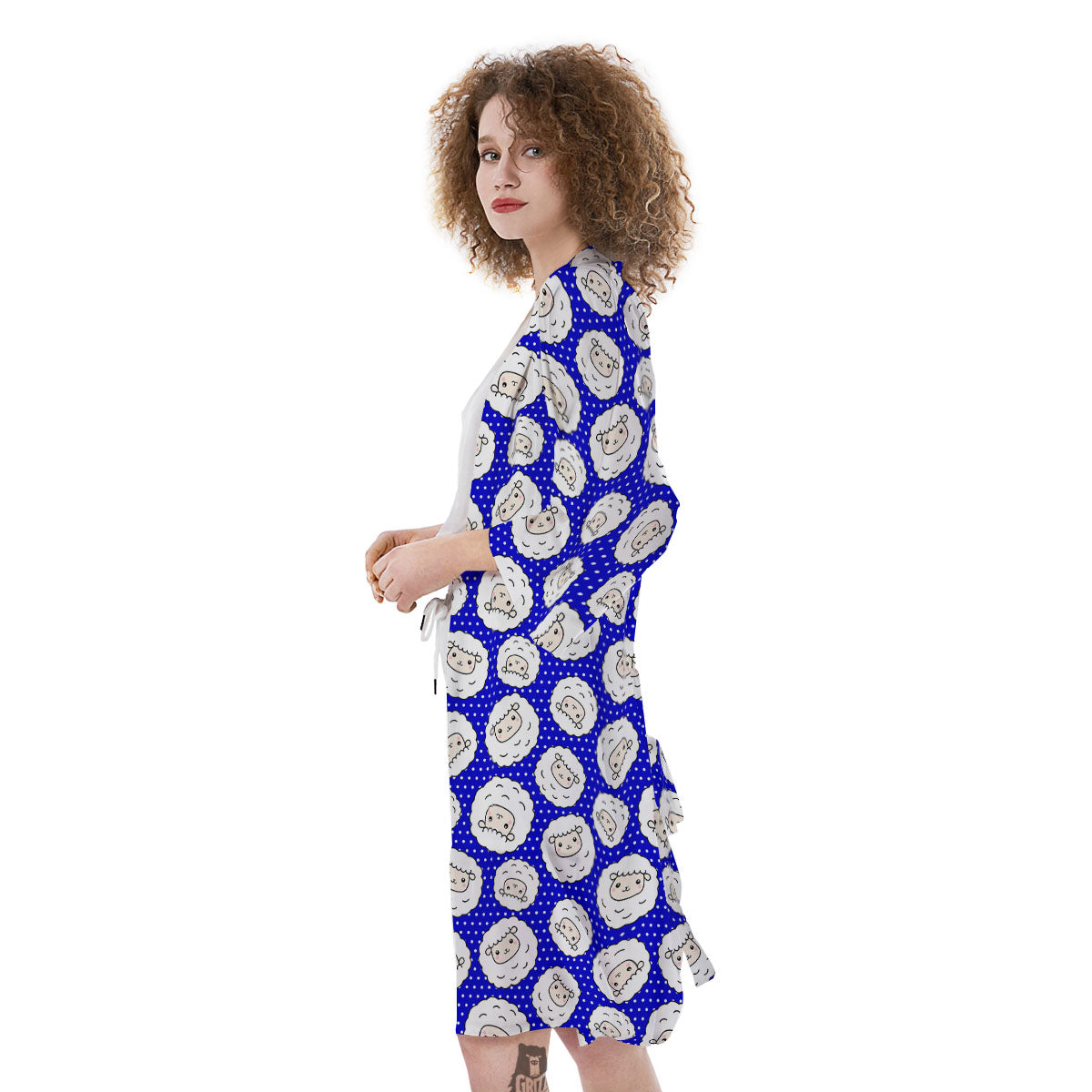 Sheep Cartoon Print Pattern Kimono-grizzshop