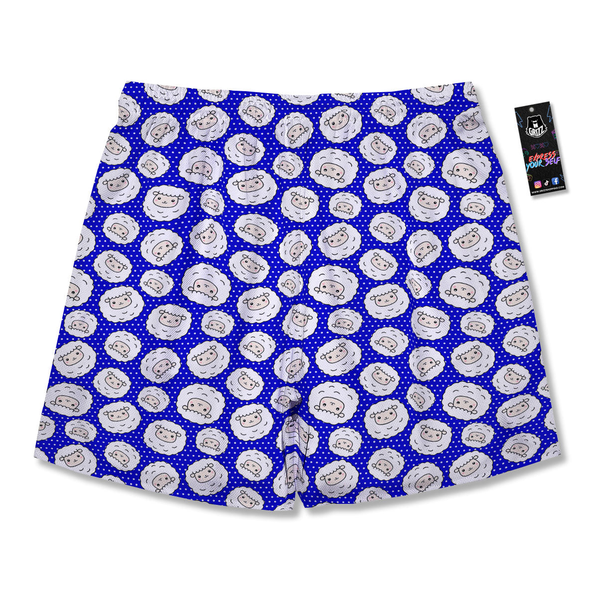 Sheep Cartoon Print Pattern Men's Running Shorts-grizzshop