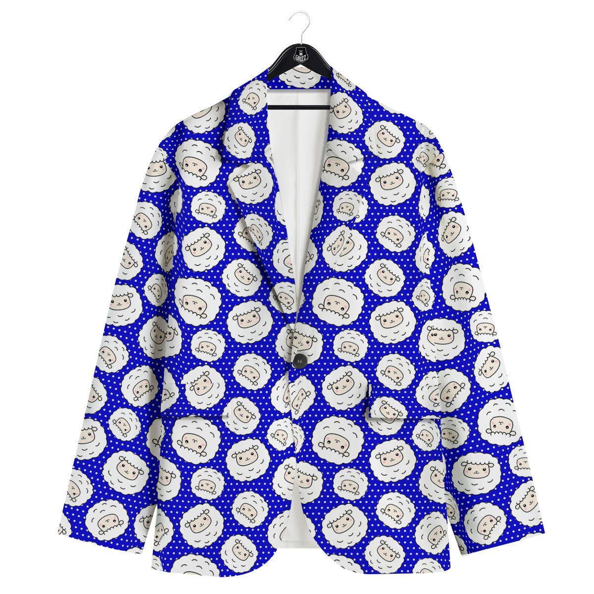 Sheep Cartoon Print Pattern Men's Sport Coat-grizzshop
