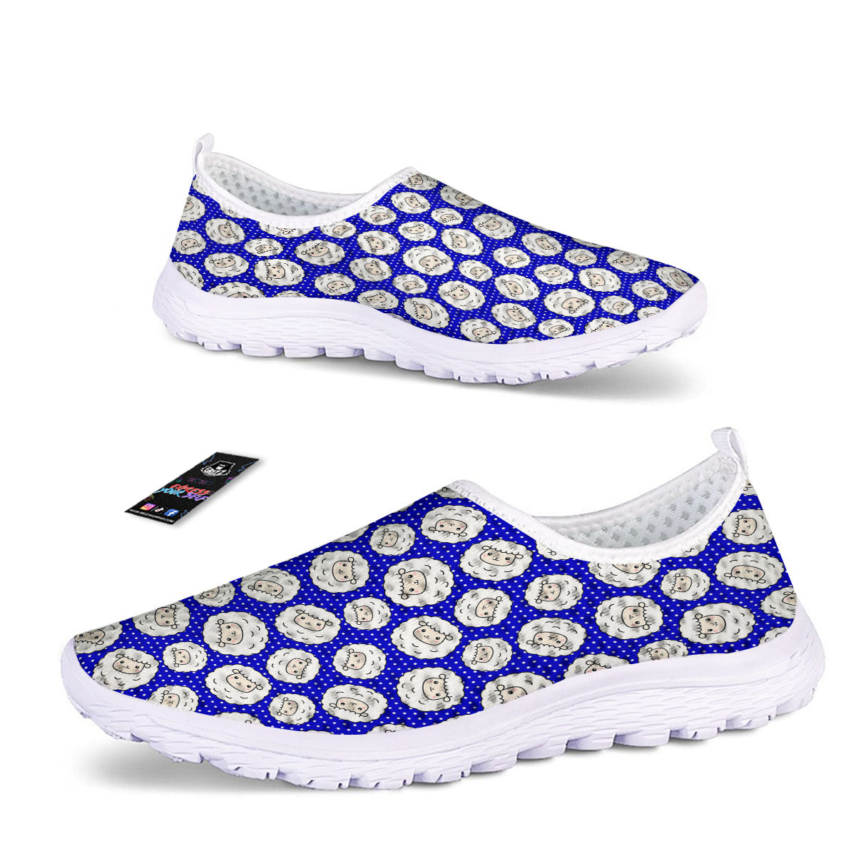 Sheep Cartoon Print Pattern Nurse Shoes-grizzshop